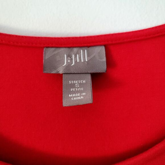 J. Jill Ponte Red Seamed Sheath 3/4 Sleeve Mini Dress Size‎ Small - Picture 6 of 7